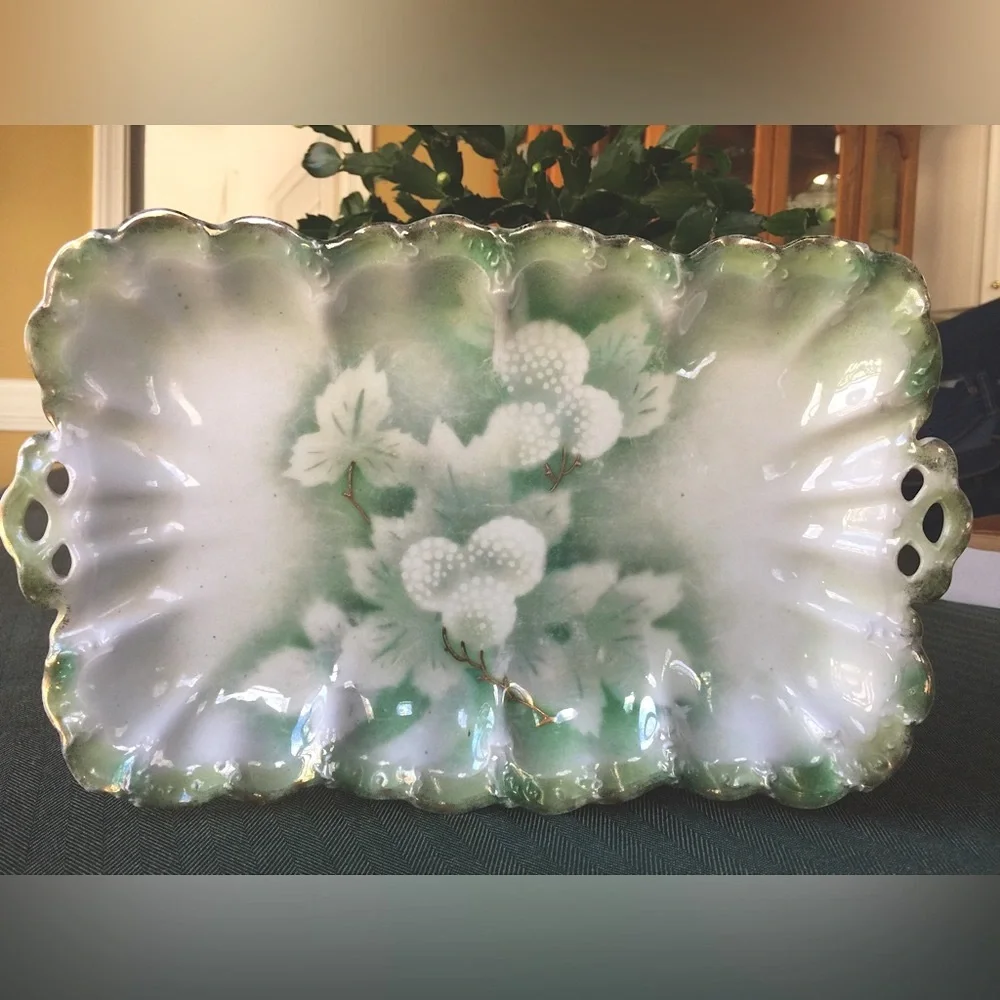 Weimar of Germany celery asparagus plate tray antique china 12” x 7” Exquisite!